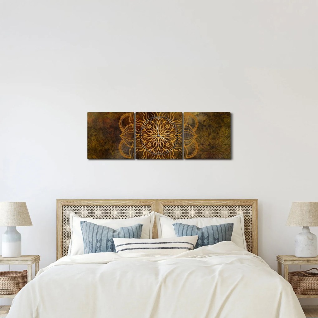 Kép - Az öröm mandala (órával) (90x30 cm)