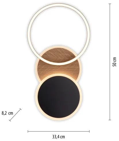 Leuchten Direkt 14116-78 -LED Mennyezeti lámpa SEVENT LED/25,5W/230V fekete/barna