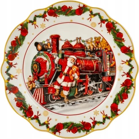 4 x Tányér desszertes tányér Karácsonyi Porcelán Mikulás