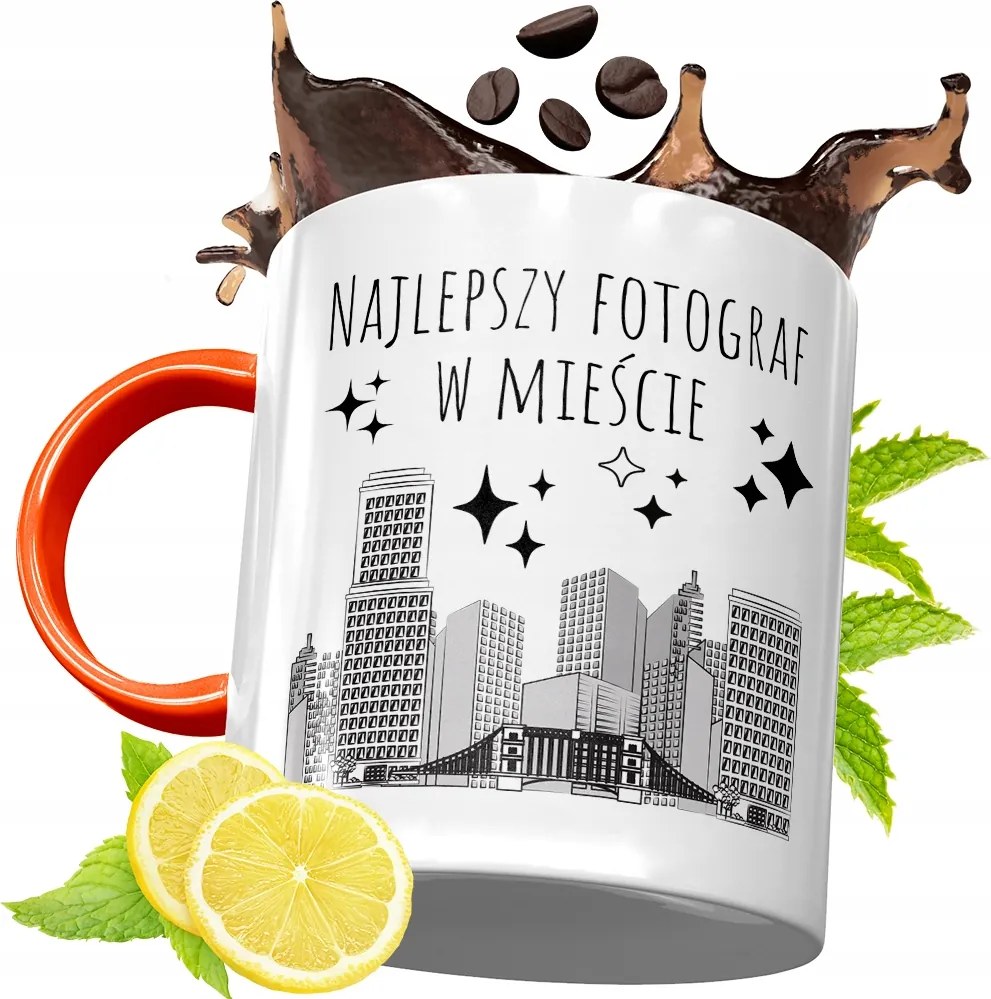 Narancssárga Bögre Fotósnak Ajándék fényképes nyomtatással