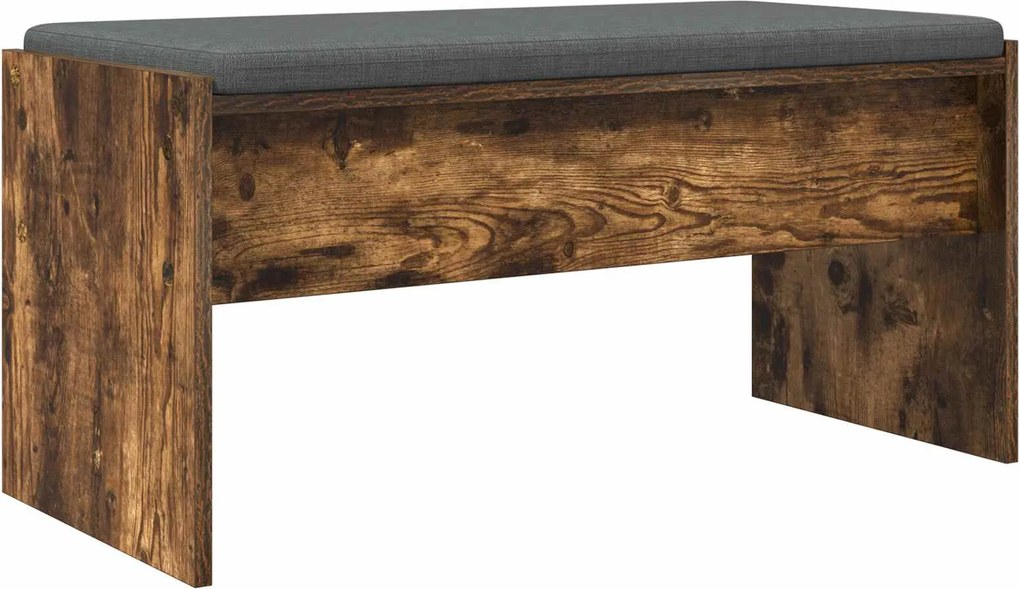 vidaXL Előtér pad párnával Füstölt tölgy 83 x 38 x 40 cm