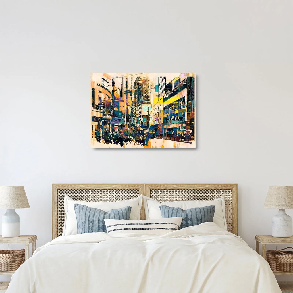Kép - Festett absztrakció (üvegen) (70x50 cm)