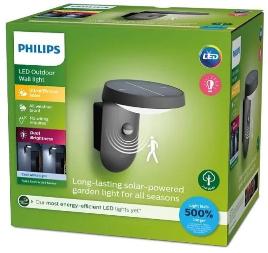 Philips - LED Napelemes érzékelős fali lámpa TYLA LED/1,2W/4V 4000K IP44