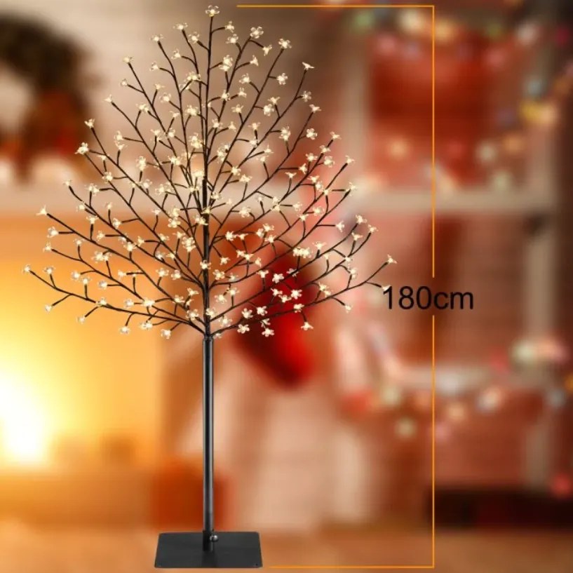 CSERESZNYE világító fa beltéri és kültéri használatra, 180cm, meleg fehér Monzana