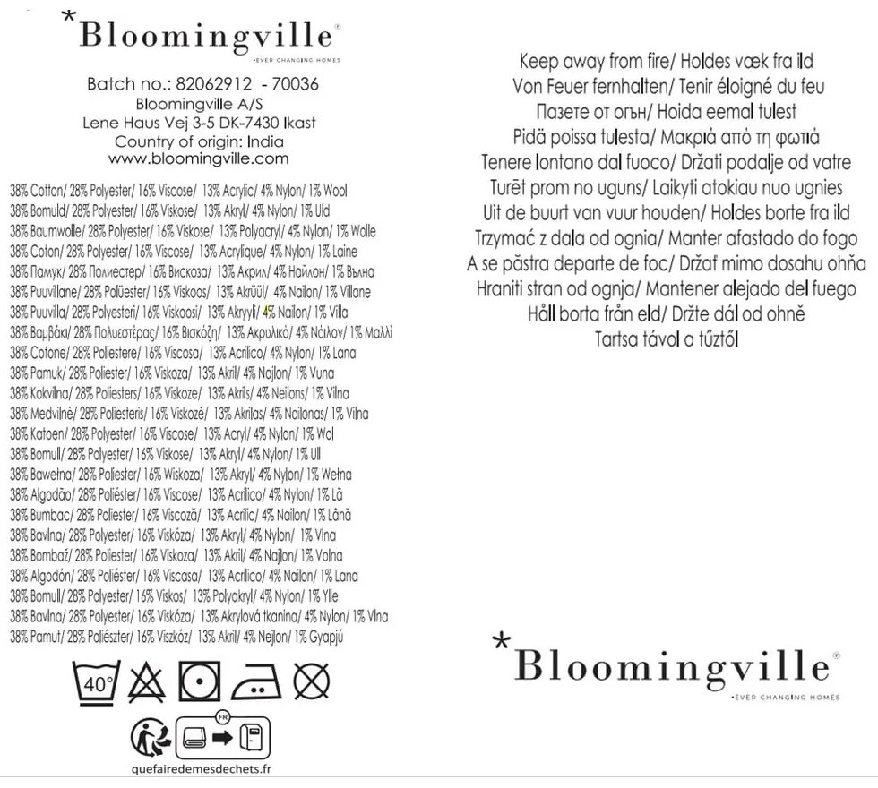 Barna újrahasznosított pamut takaró 130x160 cm Eydis – Bloomingville