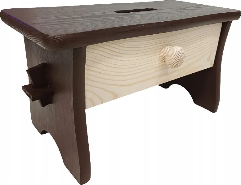 Közepes Barna Szék Fenyő Fiókkal Zsámoly Zsinór Etetőszék