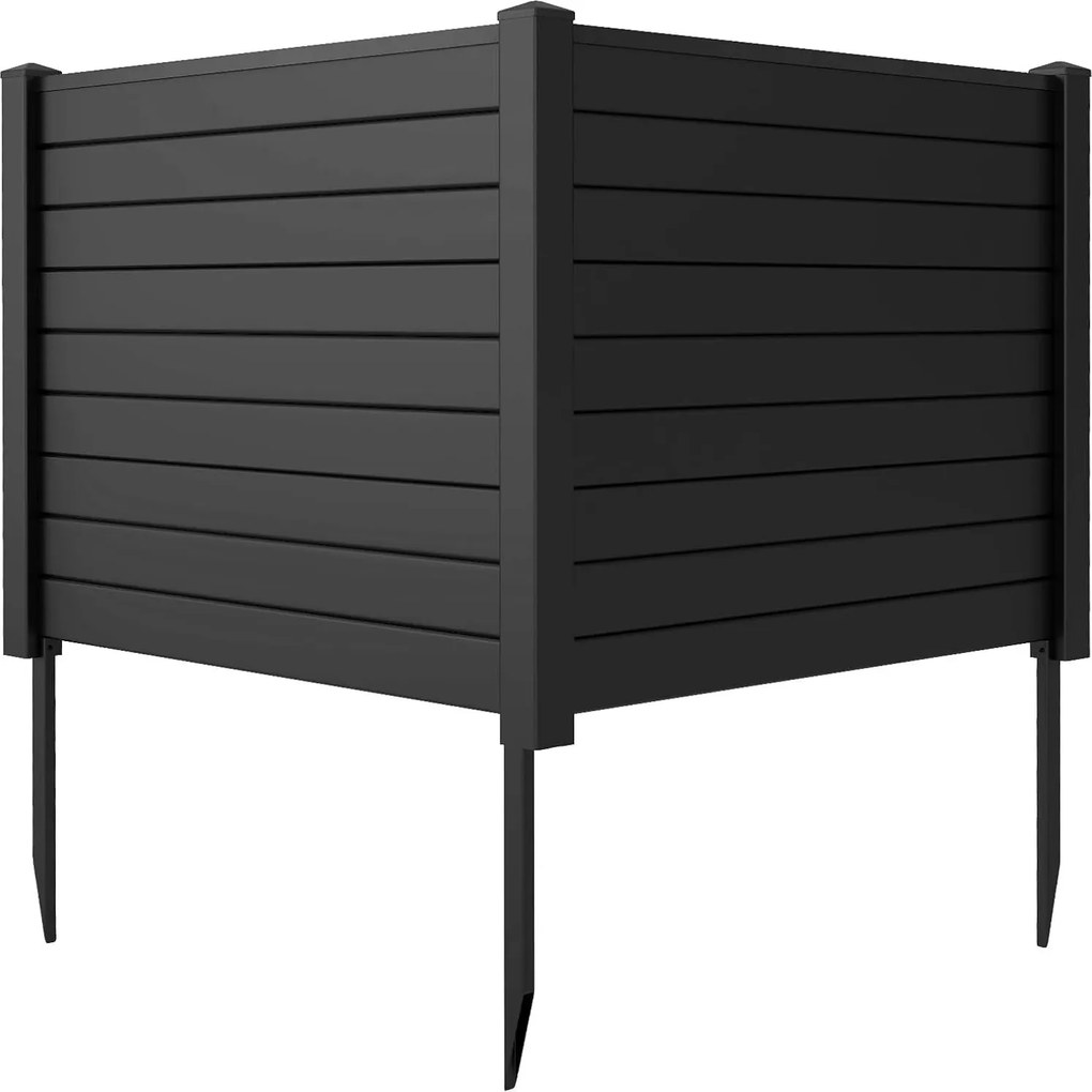 Kerítéspanelek 48" x 37,5" Teraszra És Gyepre Fekete