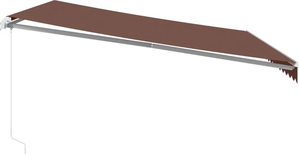 Barna kézzel kihúzható LED-es napellenző 450 x 350 cm
