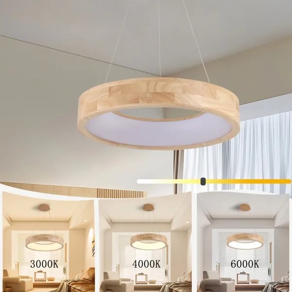 Brilagi - LED kábeles függeszték FALCON WOOD LED/30W/230V 3000/4000/6000K 45 cm fa