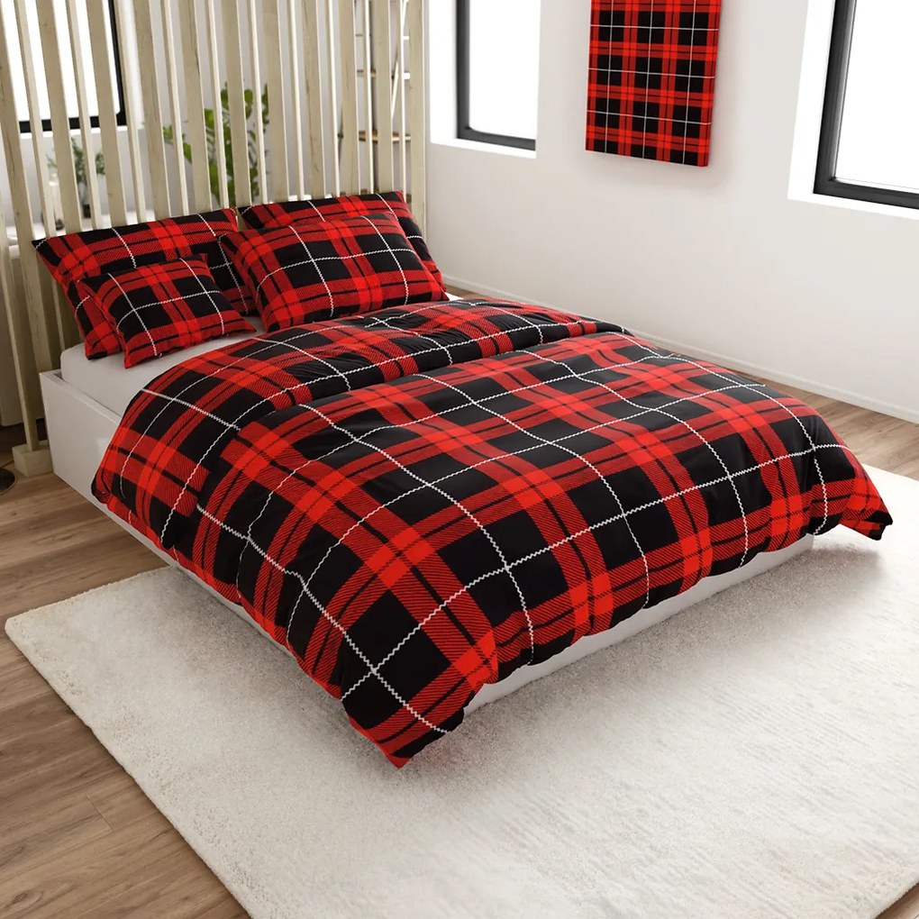 Mikroplüss ágyneműhuzat ALBURY piros Ágyneműhuzat mérete: 70 x 90 cm | 140 x 220 cm