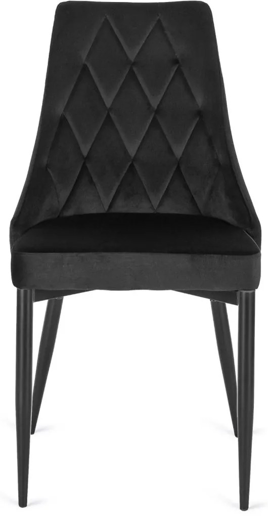 Scaun de sufragerie elegant, catifea neagră. EMPOLI