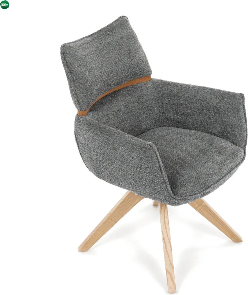 Szürke szövet étkezőszék – kényelmes kárpitozott szék DCH-D1348 GREY2