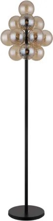 Globo 56146S Állólámpa, fém matt fekete, borostyánszínű üveggolyók, PVC kábel fekete, lábkapcsoló a kábelen, ø: 395mm, M: 1600mm, kábelhossz 1800mm, 13x G9 LED 4W 230V izzók nélkül
