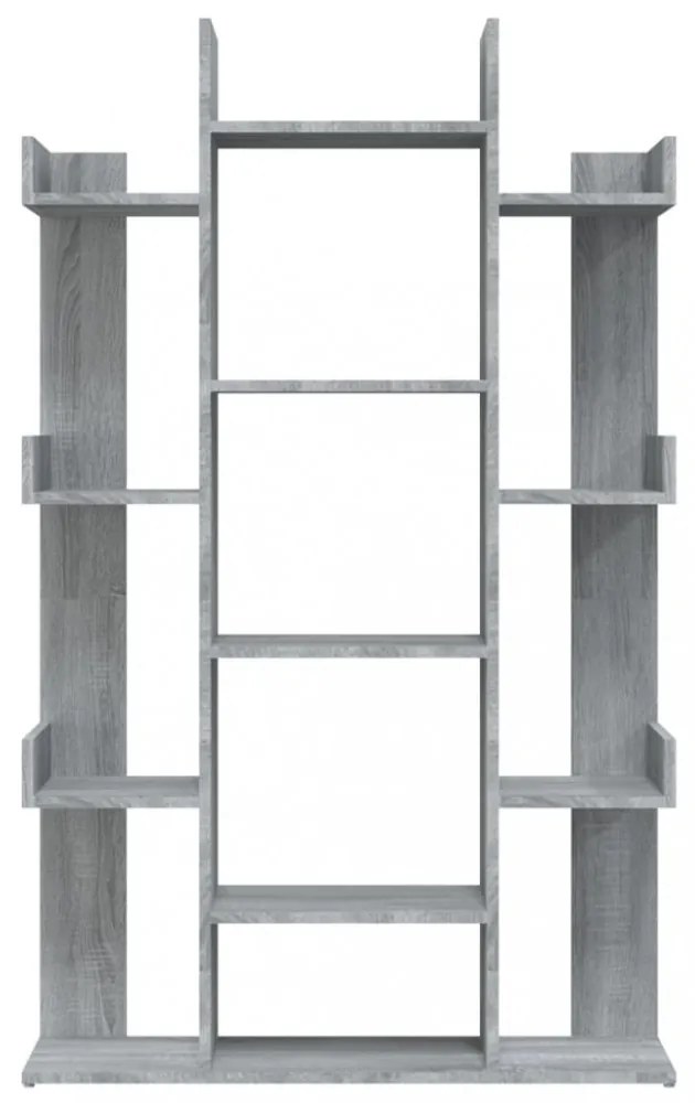 szürke sonoma színű szerelt fa könyvszekrény 86 x 25,5 x 140 cm