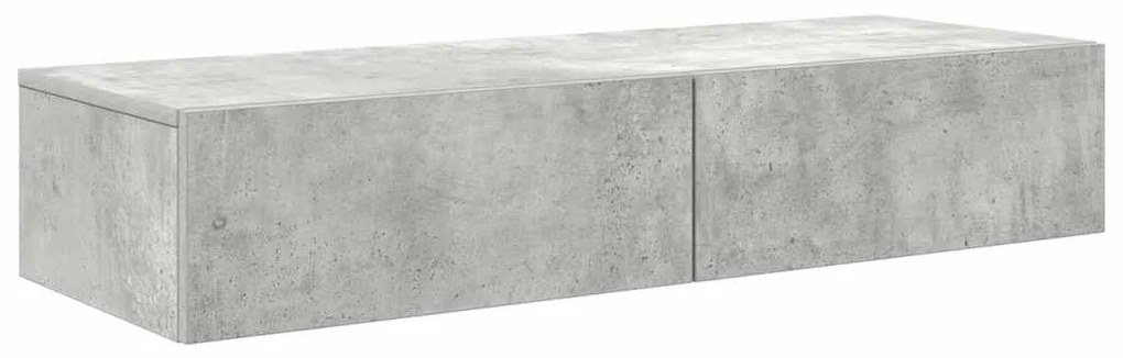 Falipolc fiókokkal betonszürke 100x36x19 cm műszaki fa