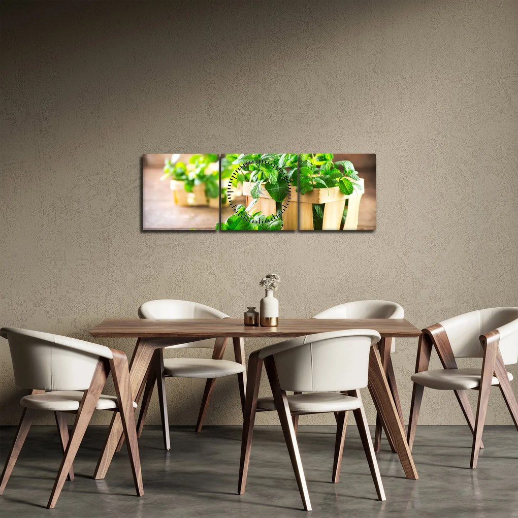 Friss menta képe (órával) (90x30 cm)