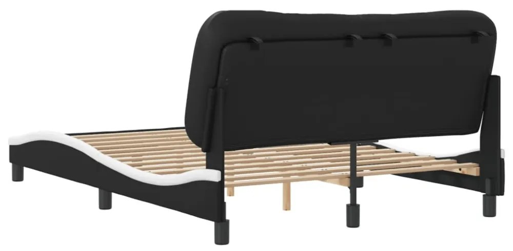 fekete és fehér műbőr ágykeret matrac nélkül Hvar 140x190 cm