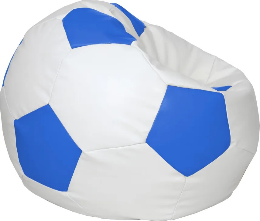 Extra Ball babzsákfotel - műbőr - fehér/kék - 250 liter R
