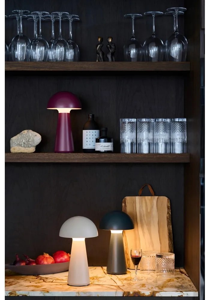 Szürke LED asztali lámpa távirányítóval (magasság 28 cm) Sam – Sirius