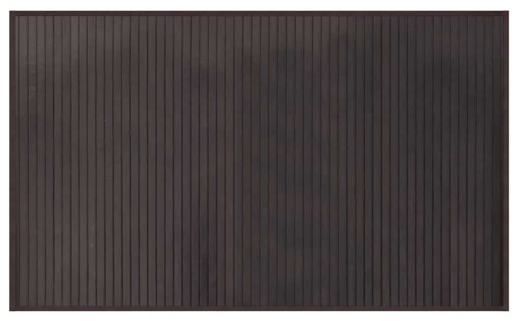 négyszögletű sötétbarna bambusz szőnyeg 60 x 100 cm
