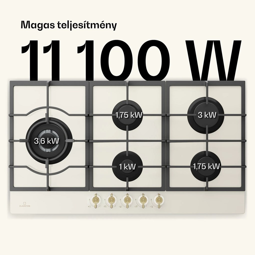 Klarstein Victoria Chef Edition, gáz főzőlap, 5 zóna