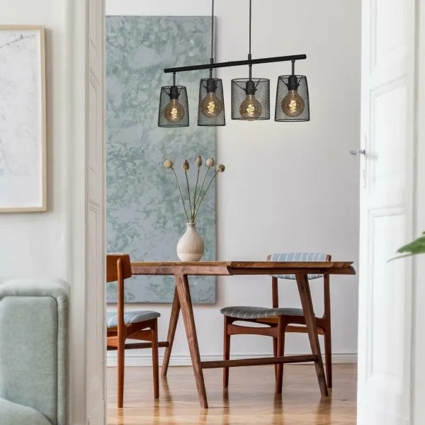 Brilo 4026-045 - Csillár zsinóron RETRO 4xE27/60W/230V