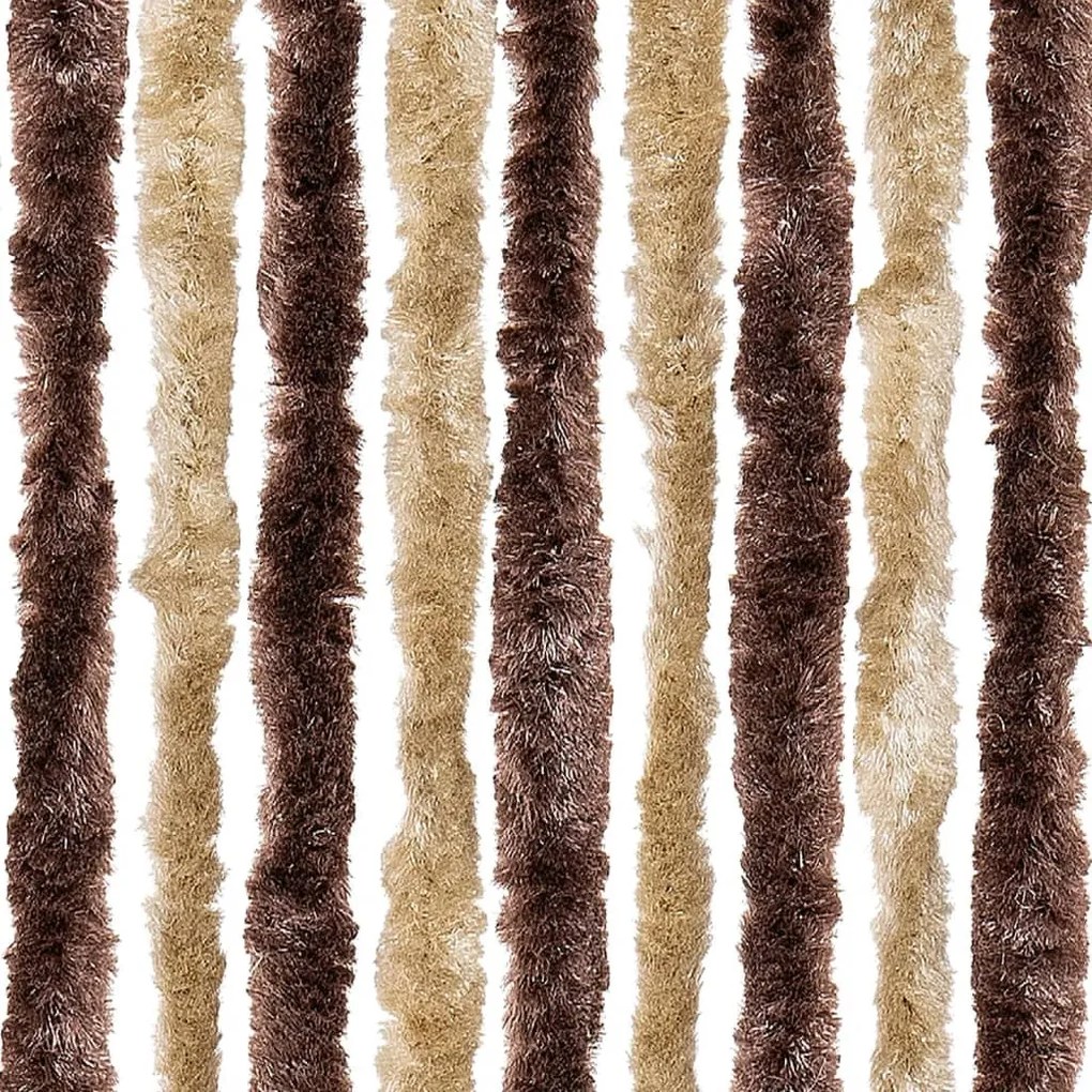 bézs és világosbarna zsenília rovarfüggöny 56 x 200 cm