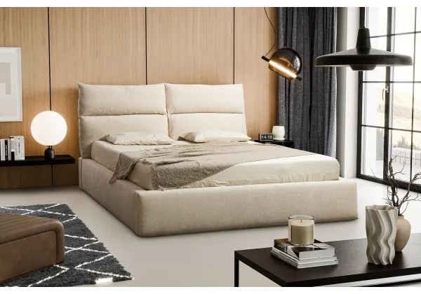 Kárpitozott ágykeret (matrac nélkül) BASIL 160x200 cm bézs