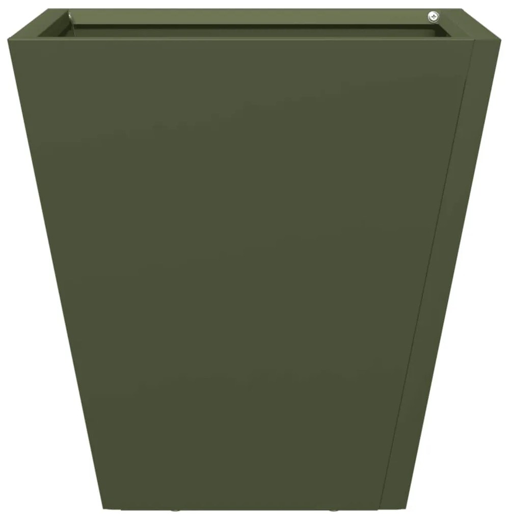2 db olívazöld acél kerti növénytartó 30 x 30 x 30 cm