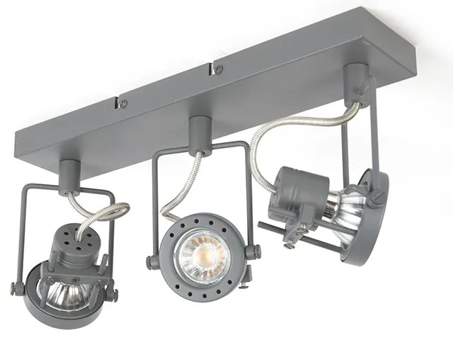 Ipari spotlámpa antracit 3-lámpás forgatható és dönthető - Suplux