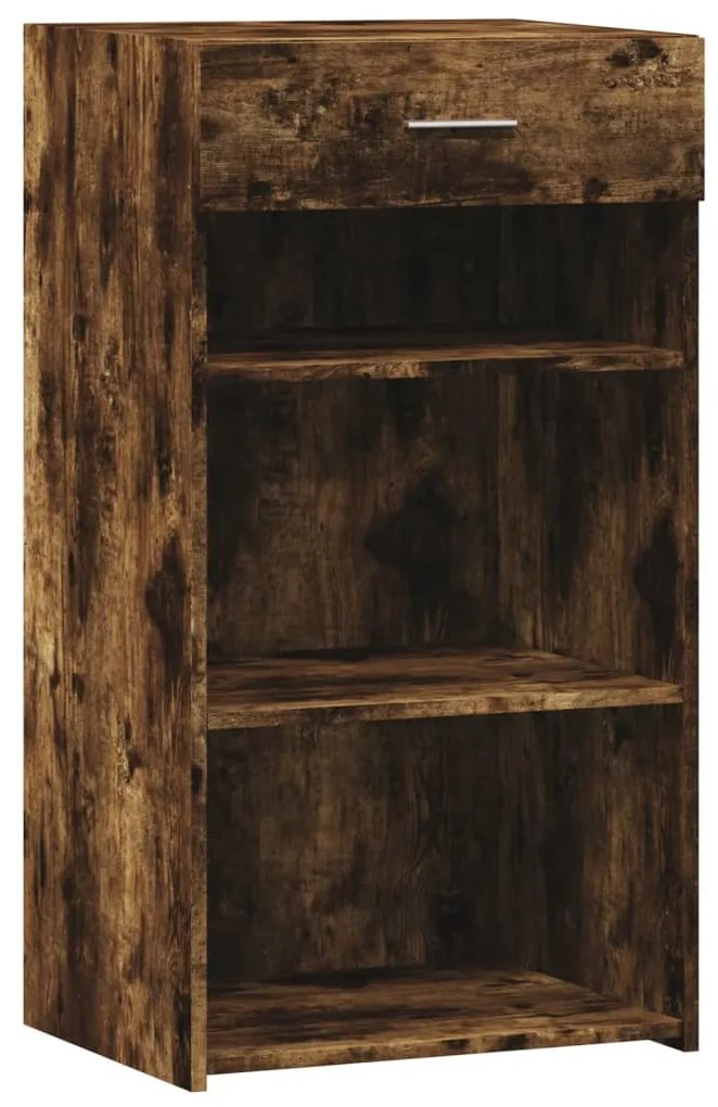 füstös tölgy színű szerelt fa tálalószekrény 50 x 42,5 x 93 cm