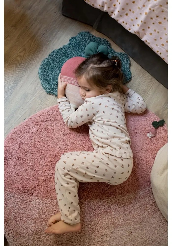 Rózsaszín mosható kézi szövésű pamut gyerek szőnyeg 100x150 cm Ramona the Radish – Lorena Canals