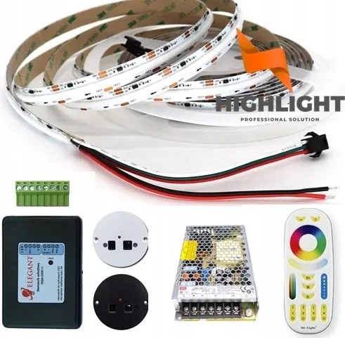 5m-es lépcsővezérlő szett+LED szalag Cob Rgb 12V