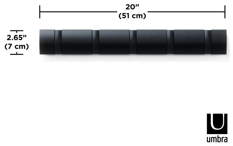 Fekete nyárfa fali fogas Flip – Umbra