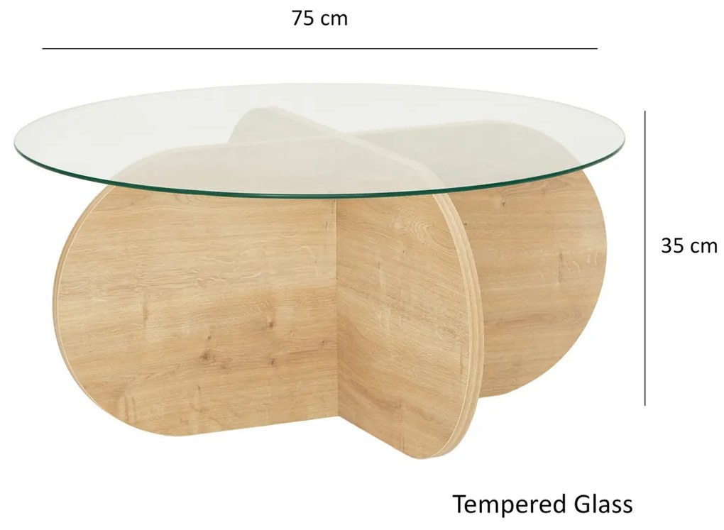 Dohányzóasztal Bubble Sapphire Oak