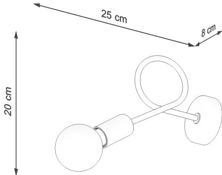 Sollux SL.1430 - Fali lámpa LOOP 1xE27/15W/230V fehér