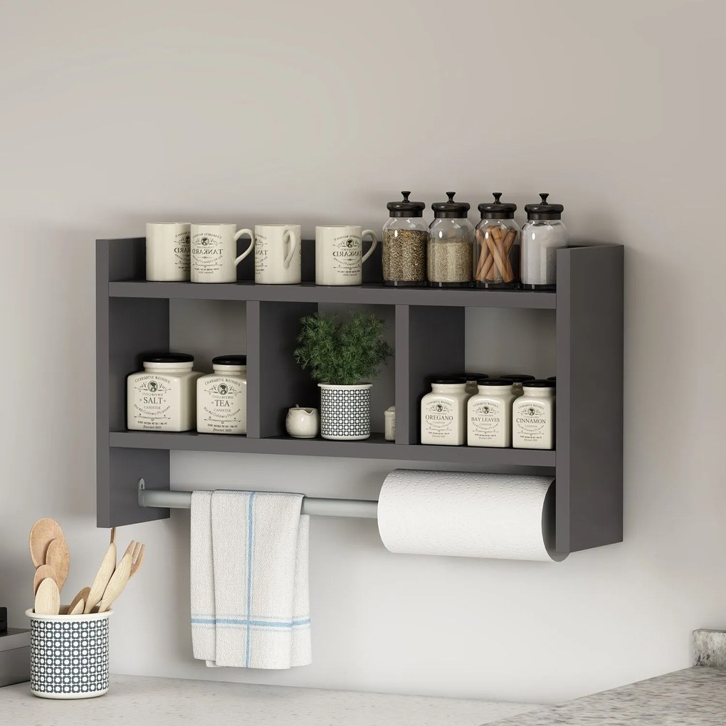 Fali polc Asya - Anthracite