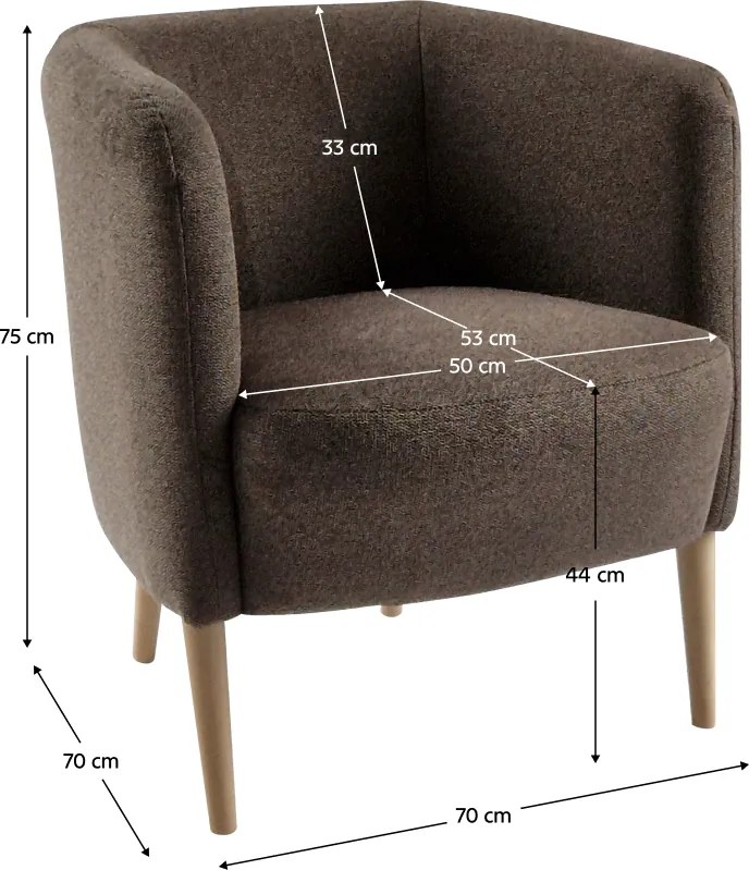 Fotel, barna/bükk, ALIEN