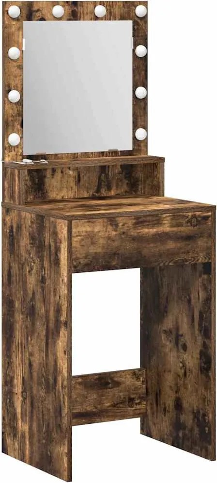 vidaXL Öltözködőasztal tükörrel Füstölt tölgy 50 x 41 x 135 cm Faanyag