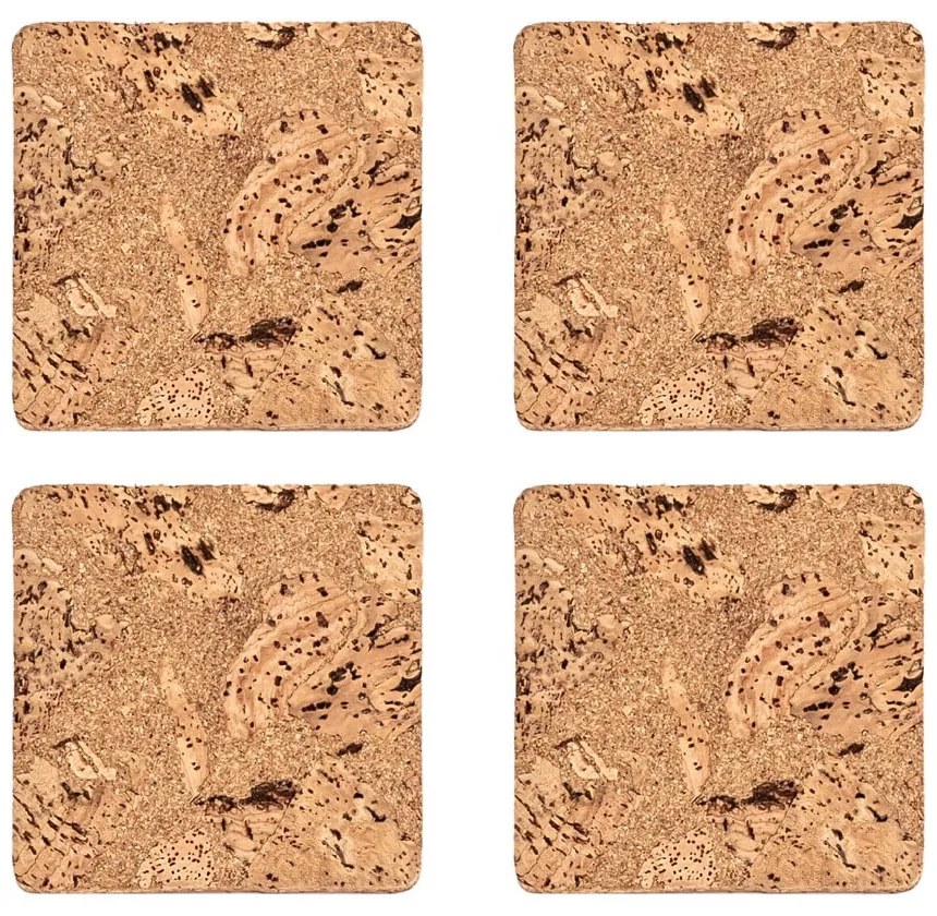 Natúr színű parafa poháralátét szett 4 db-os Querco – ZicZac