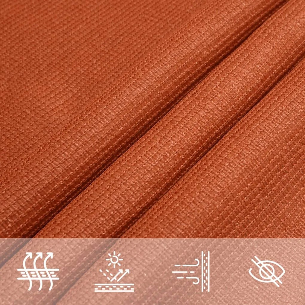 narancssárga négyszögletű HDPE napvitorla 160 g/m² 3x5 m