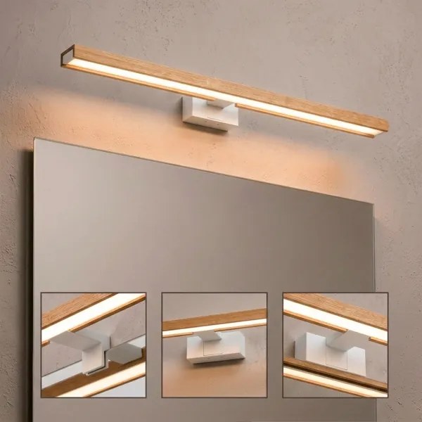 Brilagi - LED fürdőszobai tükörvilágítás 3 az 1-ben WOODY MIRROR LED/15W/230V IP44 fehér/tölgy