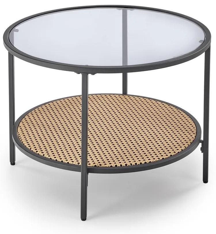 Dakota dohányzóasztal, rattan / fekete
