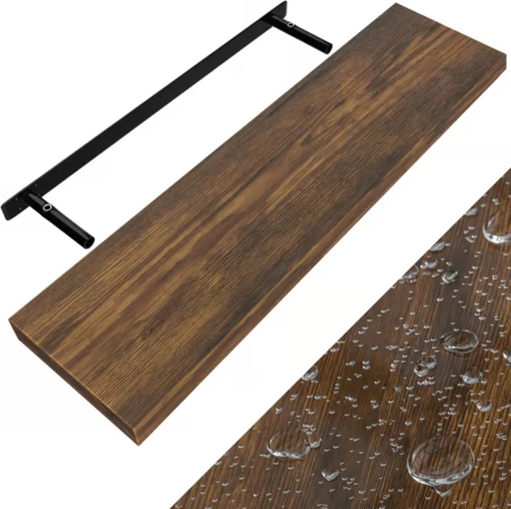 FIGO + fali polc konzollal, 90cm, sötét tölgy Casaria
