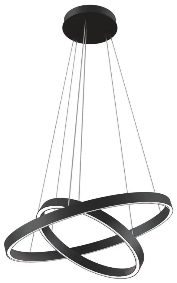 Maytoni MOD058PL-L55B3K - LED Csillár zsinóron RIM LED/61W/230V átm. 60 cm fekete