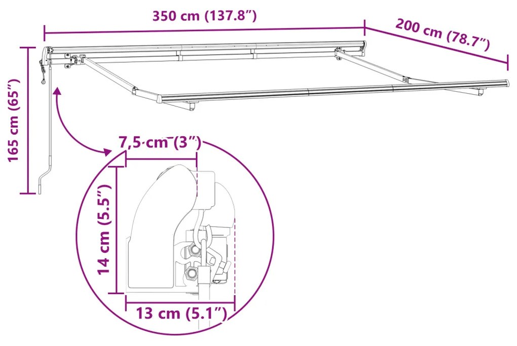 Elektromos Napernyő Keret Összecsukható 3.5x2 cm Fém