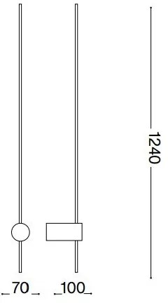 Ideal Lux - LED Fali lámpa ESSENCE LED/19W/230V 4000K 124 cm CRI 90 fekete