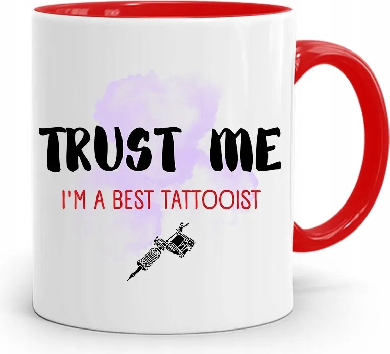 Tetoválóknak Tetováló Bögre Piros Ajándék fényképes nyomtatással