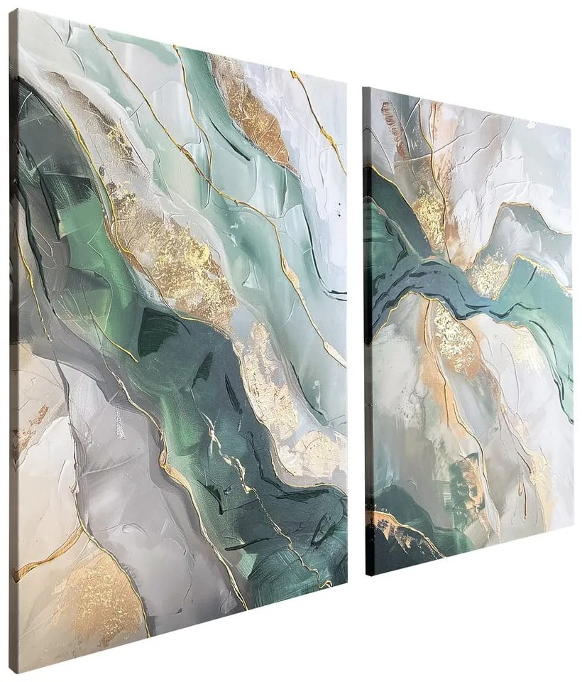 Kép szett kézzel festett részletekkel 2 db-os 50x70 cm Aventurine – Styler