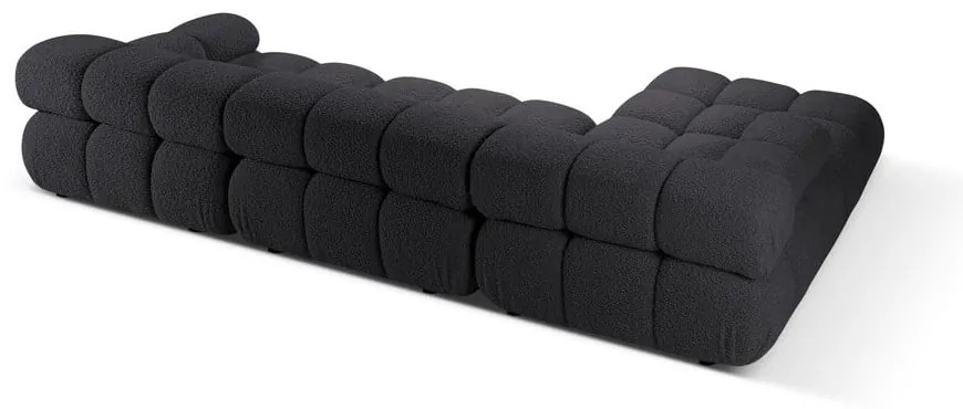 Antracitszürke buklé moduláris sarokkanapé (bal oldali) Bellis – Micadoni Home